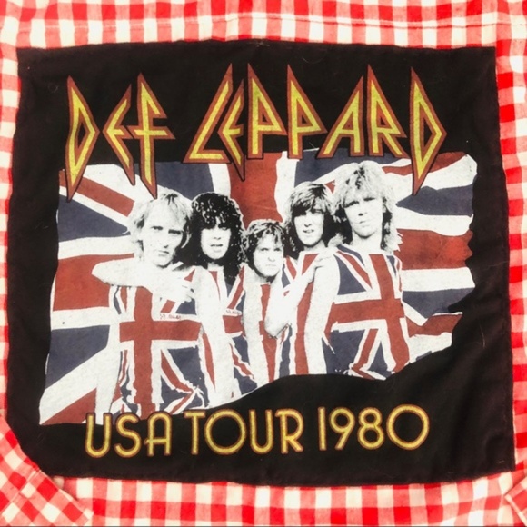 HANDMADE Def Leppard Plaid Flannel - Rock Band Tee - Picture 6 of 6